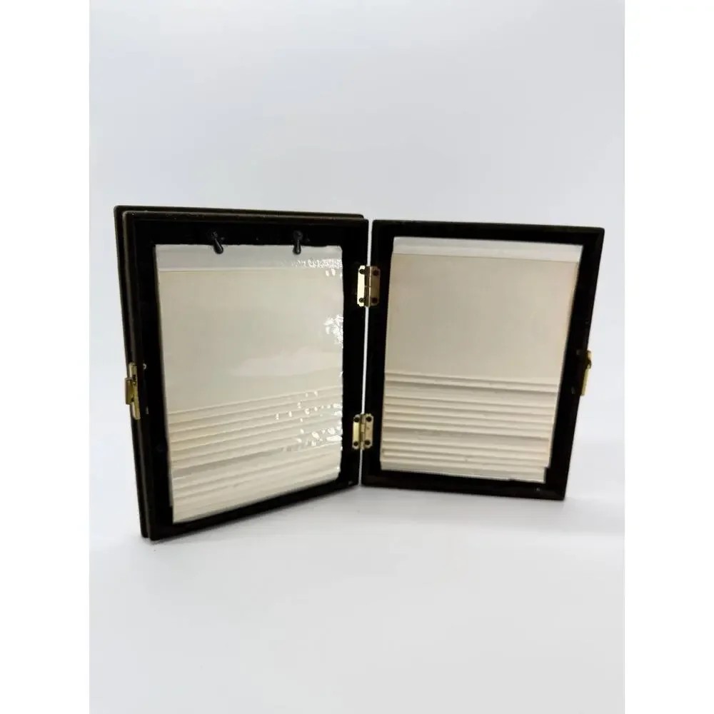 Solid Brass Silver Plated Hinged Double Picture Frame 5x7 Indonesia 1.3 lb